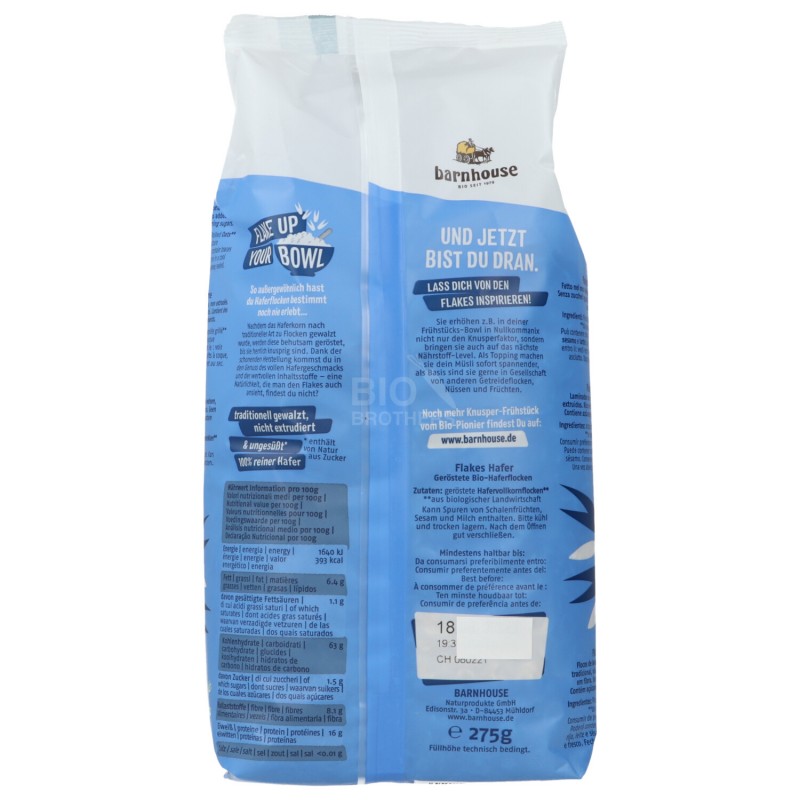 FLAKES DI AVENA 275G BARNHOUSE