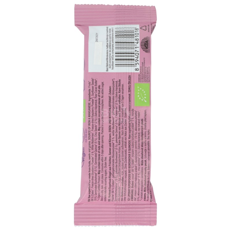 LIFEBAR MIRTILLO+QUINOA 47G LIFEFOOD