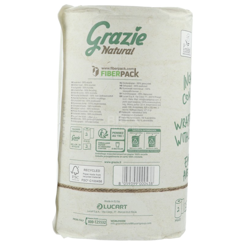 Carta ecologica asciugatutto rotolo cucina