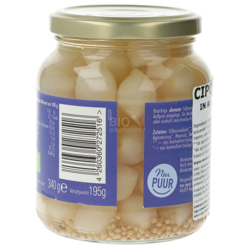 Cipolline in agrodolce al naturale bio