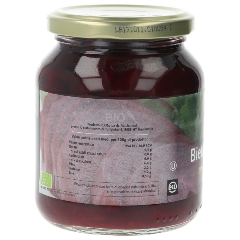 Bietole rosse in agrodolce bio a fettine