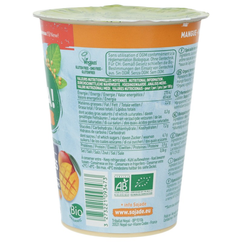 DESSERT MANGO S/ZUCCH.400G SOJADE