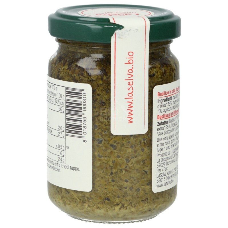 BASILICO OLIO D'OLIVA BIO 130GR