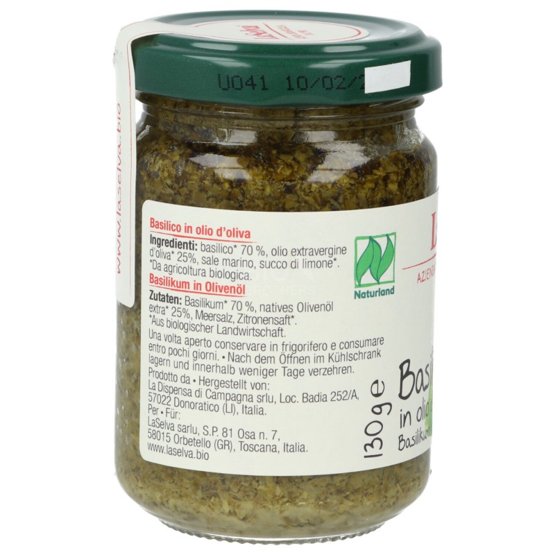 BASILICO OLIO D'OLIVA BIO 130GR
