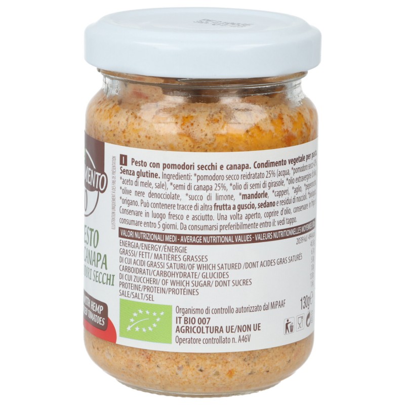PESTO DI CANAPA & POMODORI SECCHI 130G