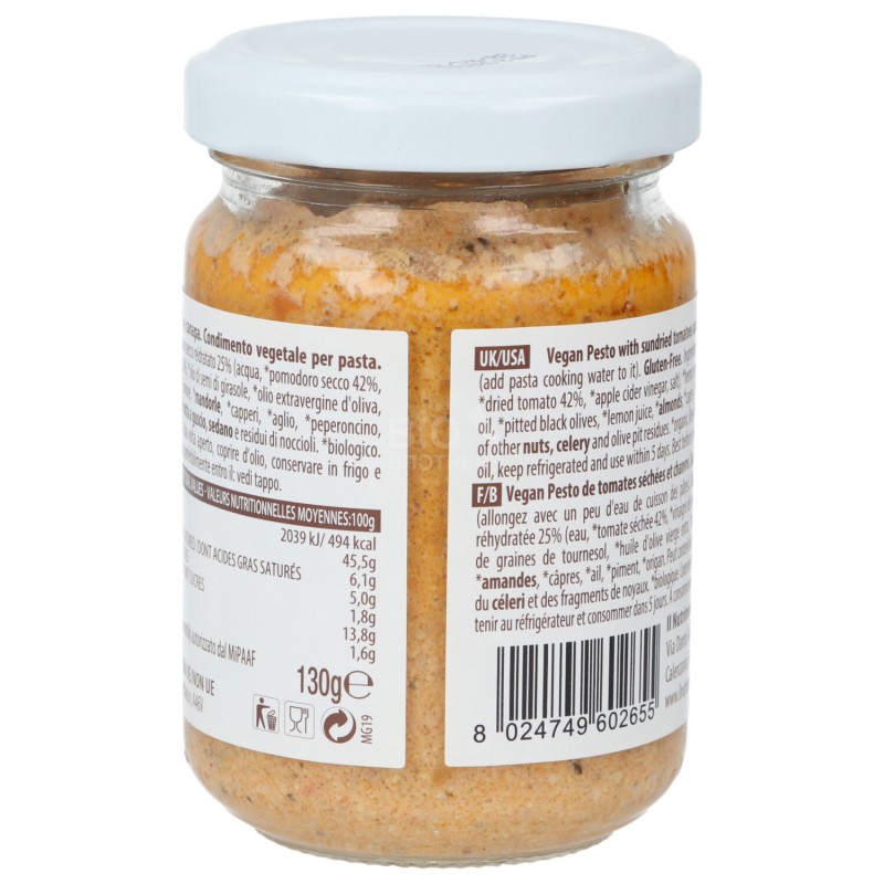 PESTO DI CANAPA & POMODORI SECCHI 130G