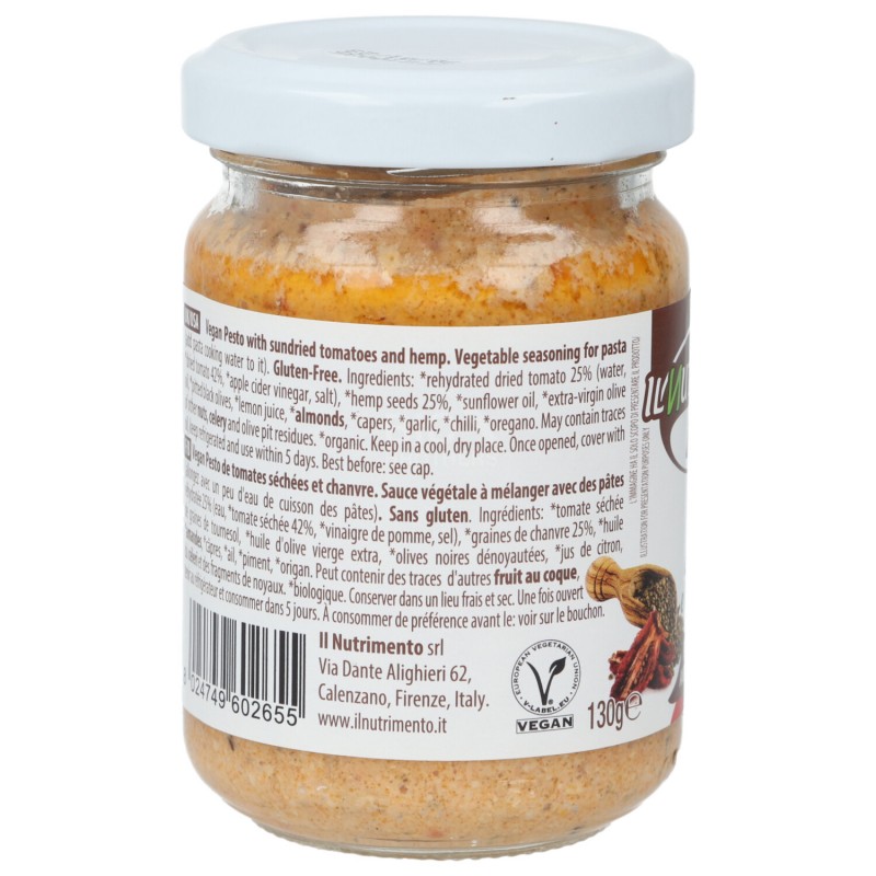 PESTO DI CANAPA & POMODORI SECCHI 130G