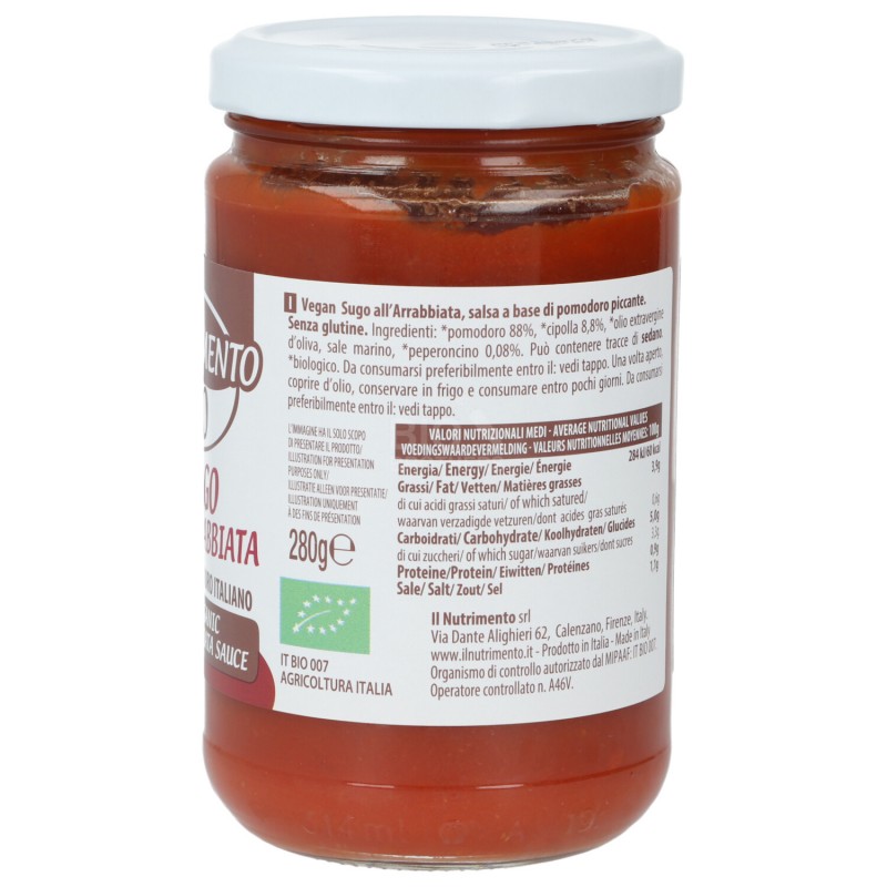 SUGO ARRABBIATA 280G NUTRIMENTO