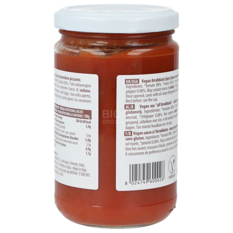 SUGO ARRABBIATA 280G NUTRIMENTO