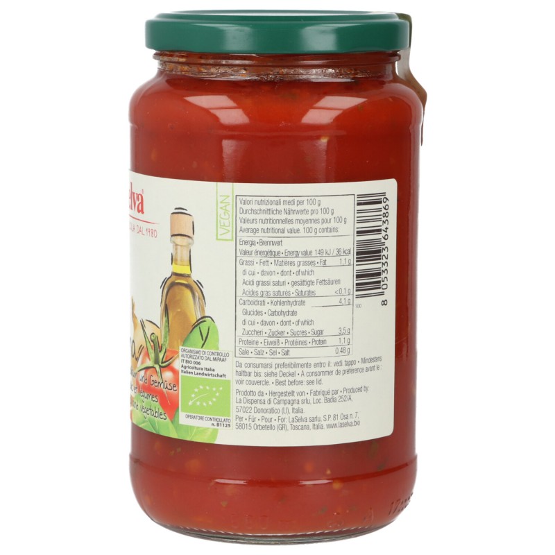 SALSA CONTADINA BIO 520GR LA SELVA