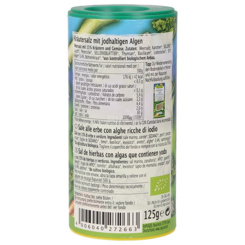 Sale alle erbe con alghe con dosatore
