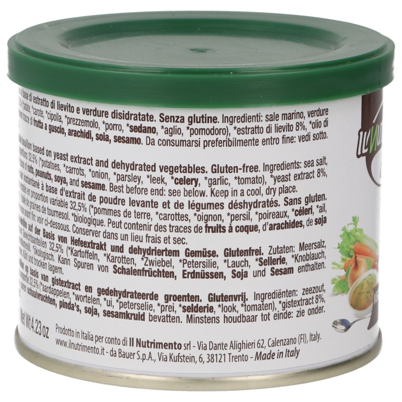 Brodo vegetale granulare senza glutine