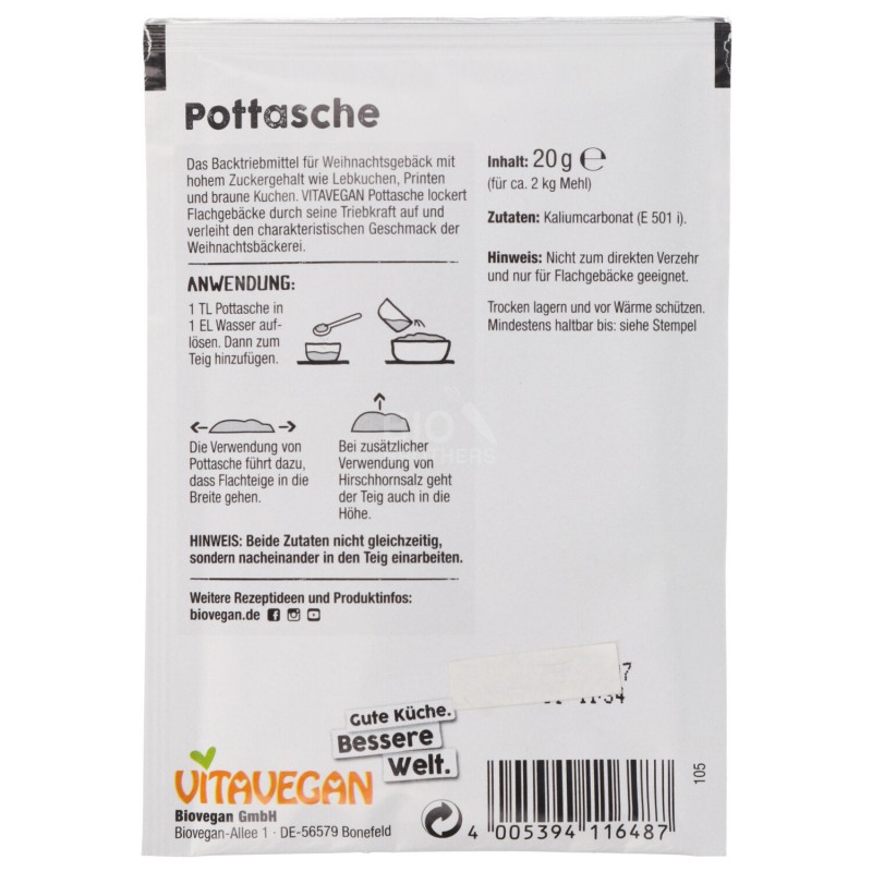 POTASSA-CARBONATO DI POTASSIO 20G VEGAN