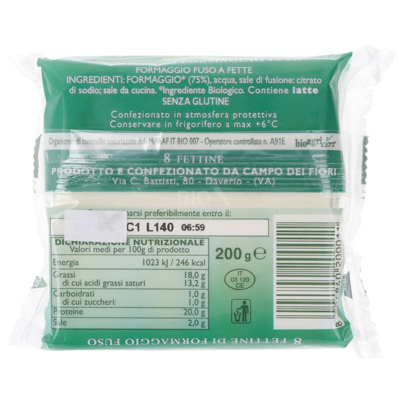 Campinelle Bio formaggio fuso a fette