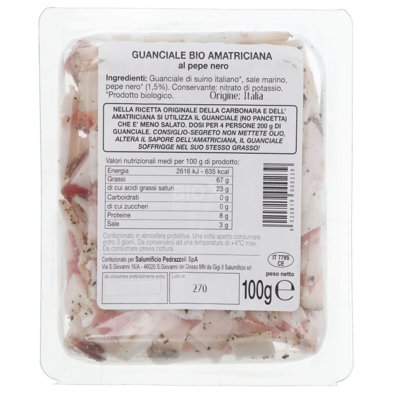 GUANCIALE AMATRICIANA 100GR BIODELIZIE