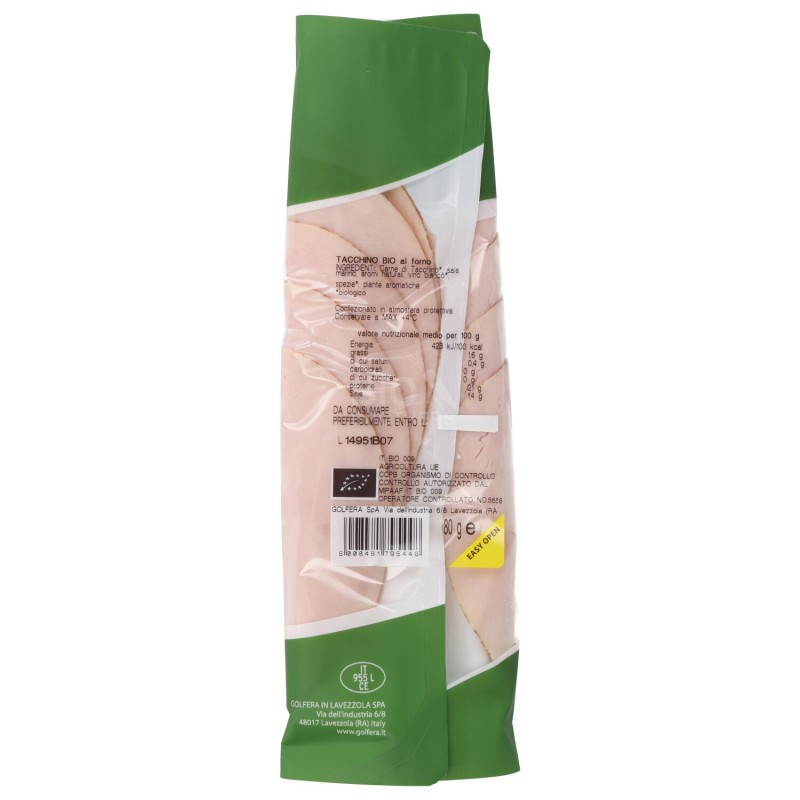 PETTO TACCHINO FORNO PREAF 80G BIOD