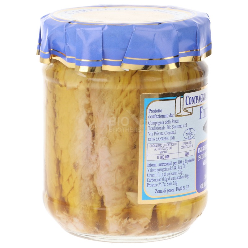 Filetti di sgombro in olio evo vetro