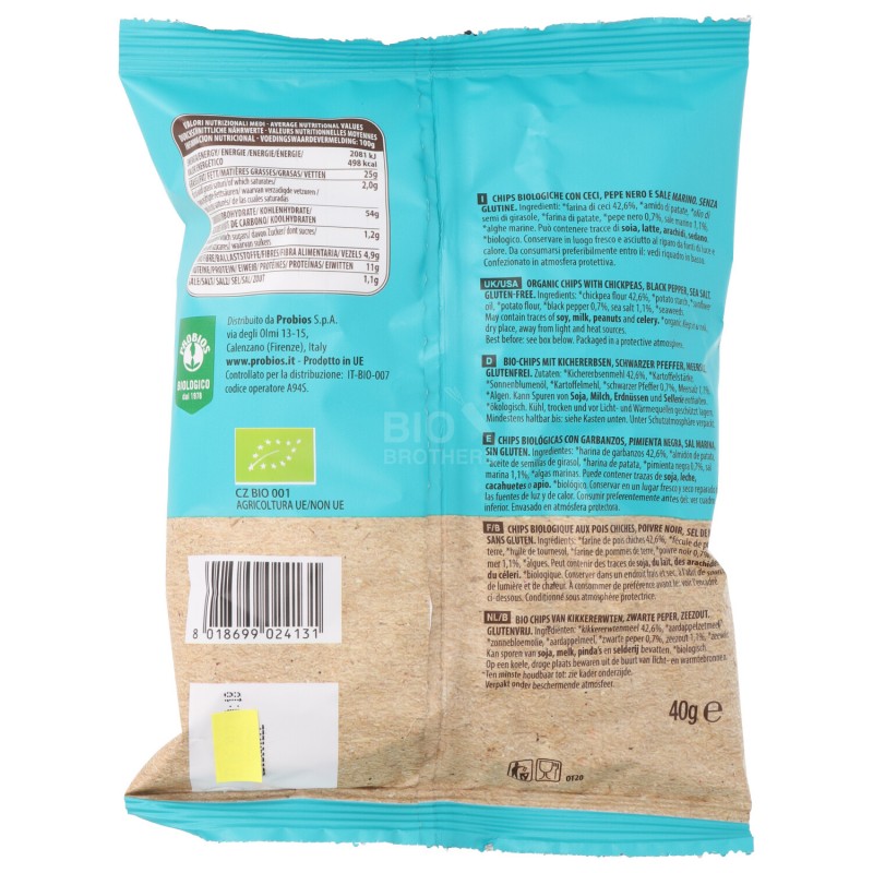 CHIPS CECI E PEPE 40GR S/GLUT.