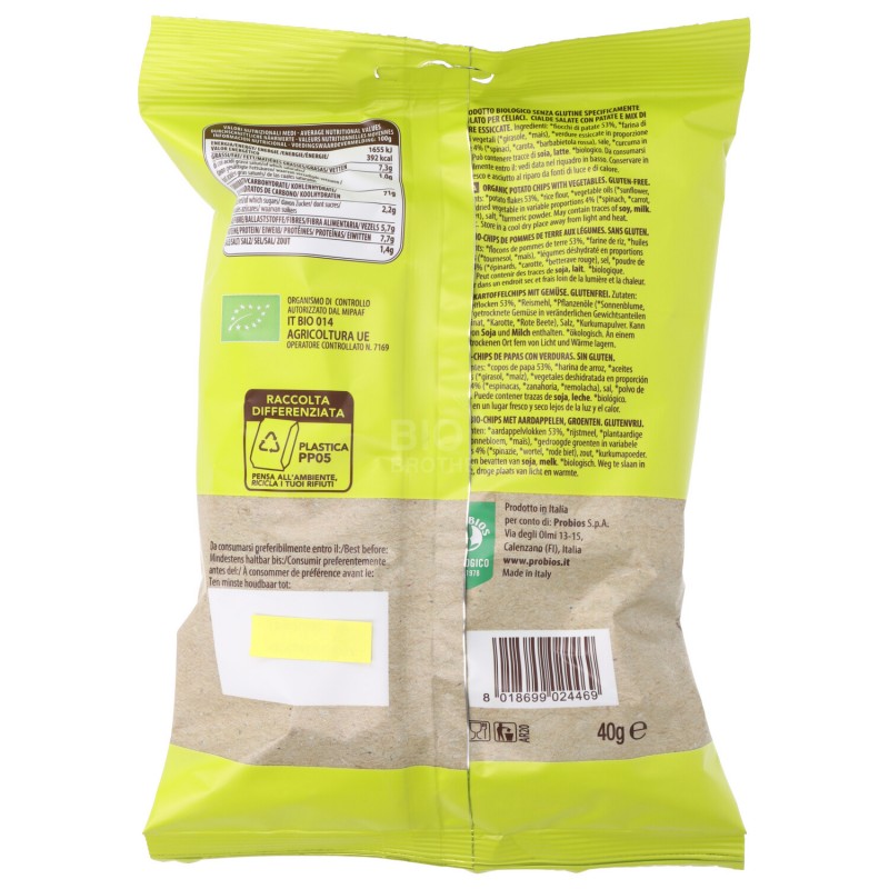 VEGGIE CHIPS 40GR PROBIOS