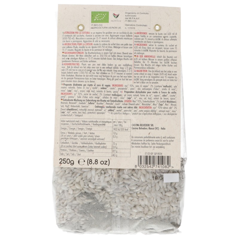 RISOTTO NERO SEPPIA BIO 250GR CASINA BELV.