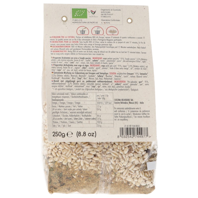 ORZOTTO FUNGHI PORCINI BIO 250GR CASCINA BELV.